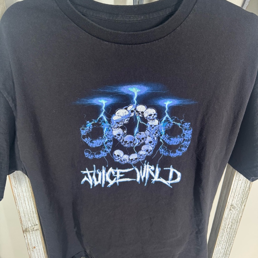 Juice WRLD 999 Club Vanity‎ Skull Lightning Graphic T-Shirt Black Size Large